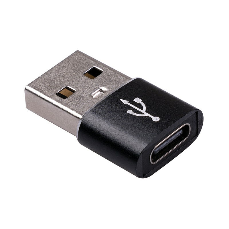 Aluminum Alloy USB-C Female to USB-A Male Adapter - Black