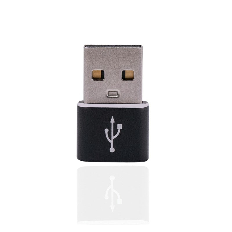 Aluminum Alloy USB-C Female to USB-A Male Adapter - Black