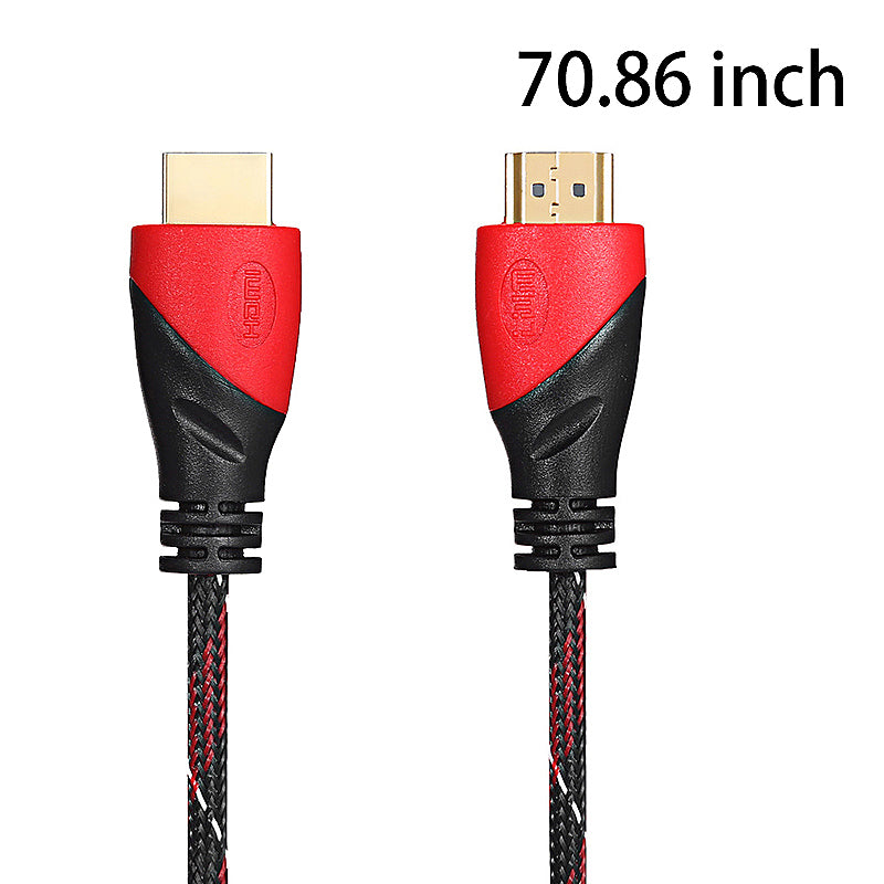 1.8m High Speed Knit Braided Gold-plated Connector HDMI Cable for HDTV PS3